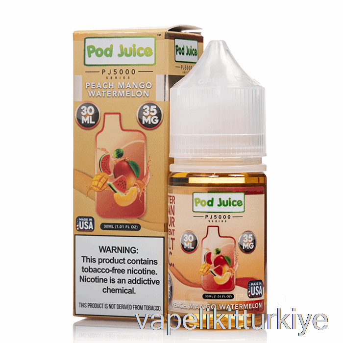 Vape Pen Vape Mate şeftali Mango Karpuz - Bakla Suyu Pj5000 - 30ml 55mg